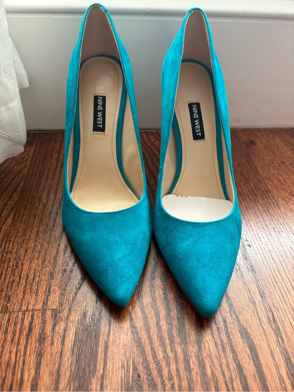 Nine West Teal Suede Pointed Pumps